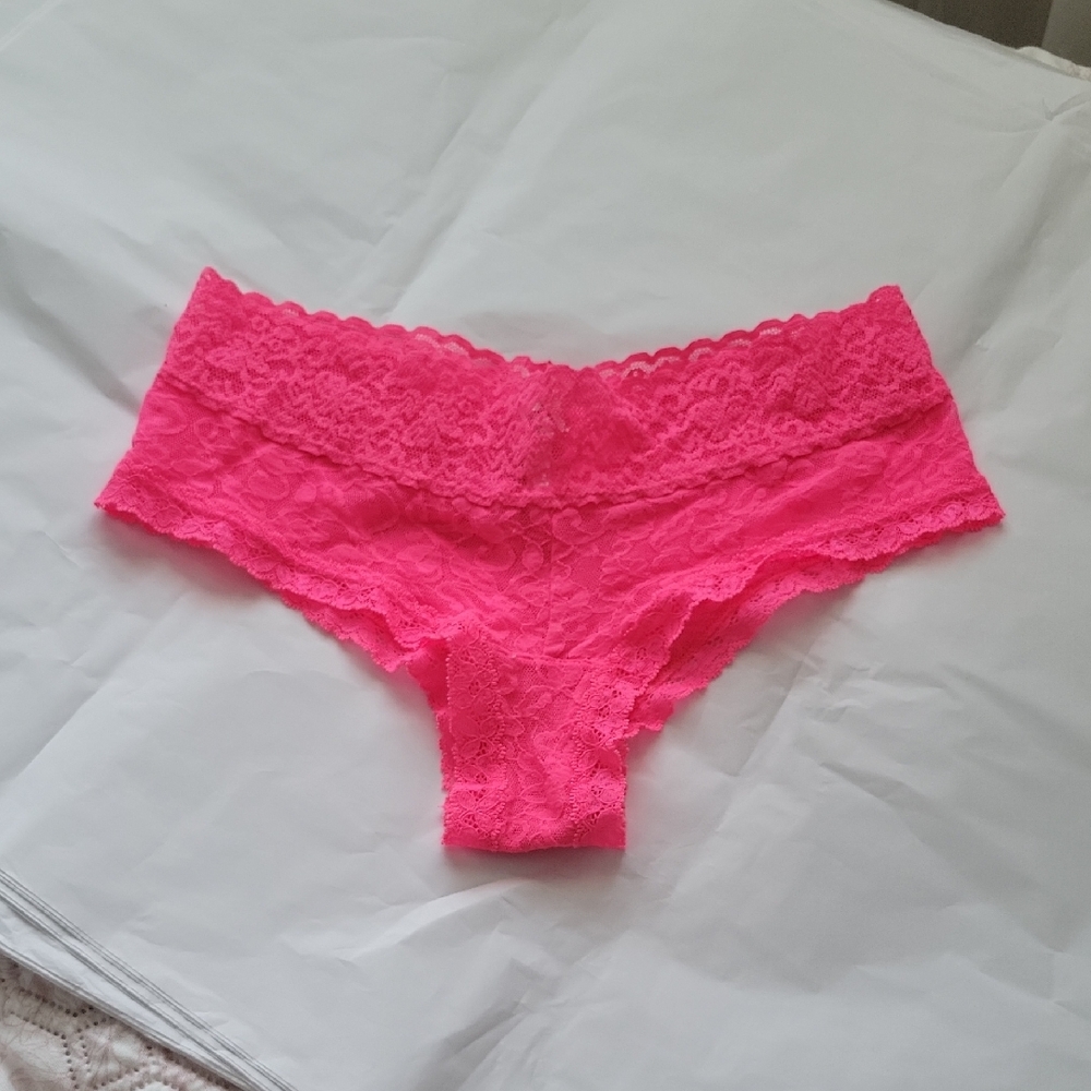 Vintage Victoria's Secret Neon Pink Lace Boyshorts
